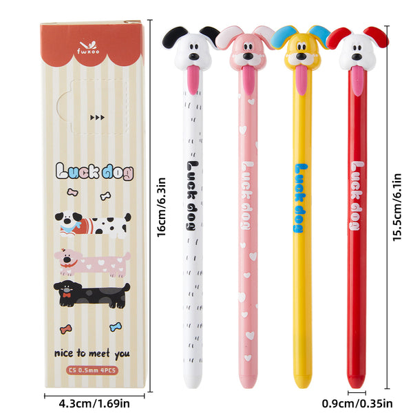 Cute Puppy Gel Pen – Fun Tongue Design, 0.5mm for Students & Kids