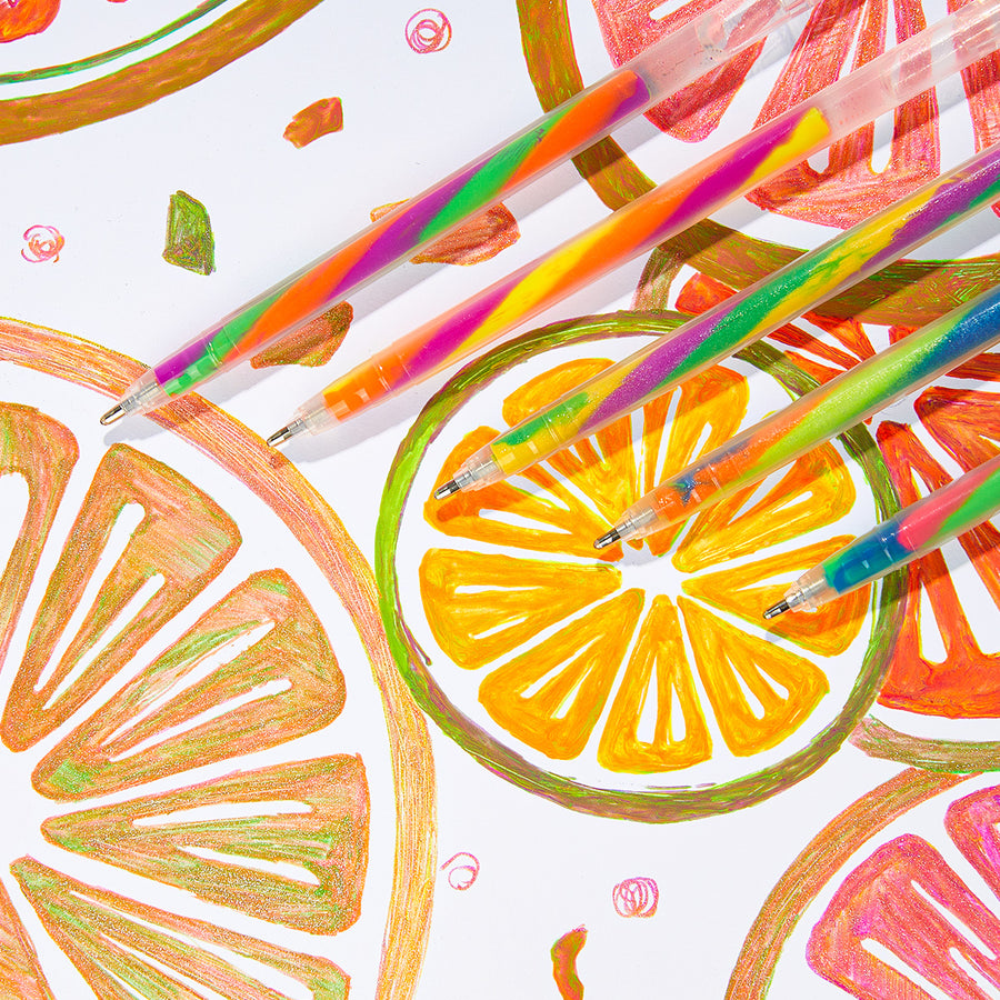 SHANDS S368-18 1.0mm Gel Pens Set, Smooth Flow Acid-Free Swirl Ink, 150% More Ink, 3-in-1 Color Mixing, Holographic Box Office Stationery, Aesthetic Art Supplies for Father’s Day Gifts, Outdoor Camping Notes, 1.0Mm Gel Pen, Aesthetic Look