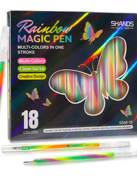 SHANDS S368-18 1.0mm Gel Pens Set, Smooth Flow Acid-Free Swirl Ink, 150% More Ink, 3-in-1 Color Mixing, Holographic Box Office Stationery, Aesthetic Art Supplies for Father’s Day Gifts, Outdoor Camping Notes, 1.0Mm Gel Pen, Aesthetic Look

