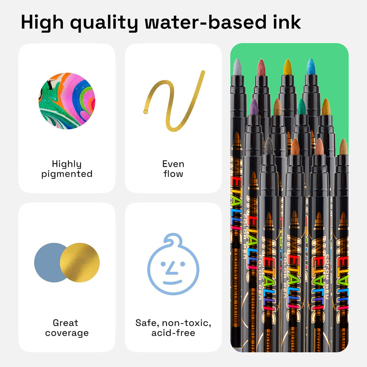 SHANDS-S327-8-Color Metallic Color Marker Sets