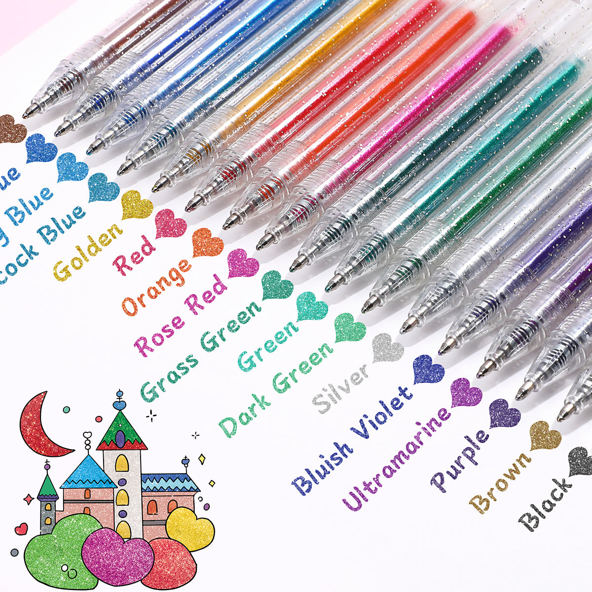 SHANDS-S678-8-Color Glitter Gel Pen