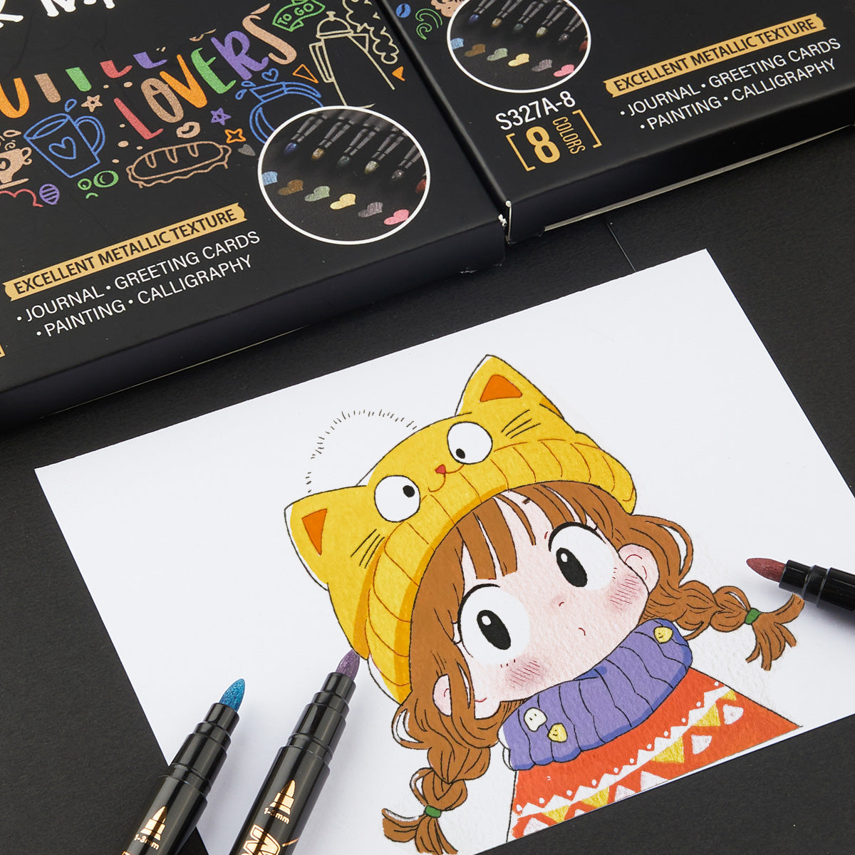 SHANDS-S327-8-Color Metallic Color Marker Sets