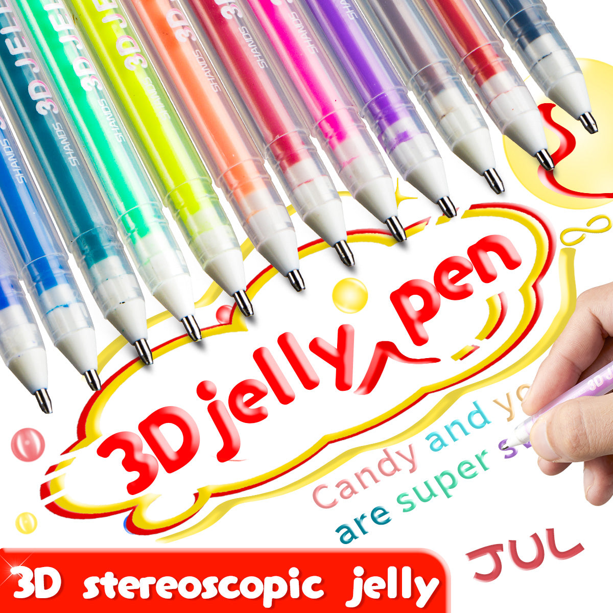 SHANDS-S266-12-Color 3D Jelly Pens