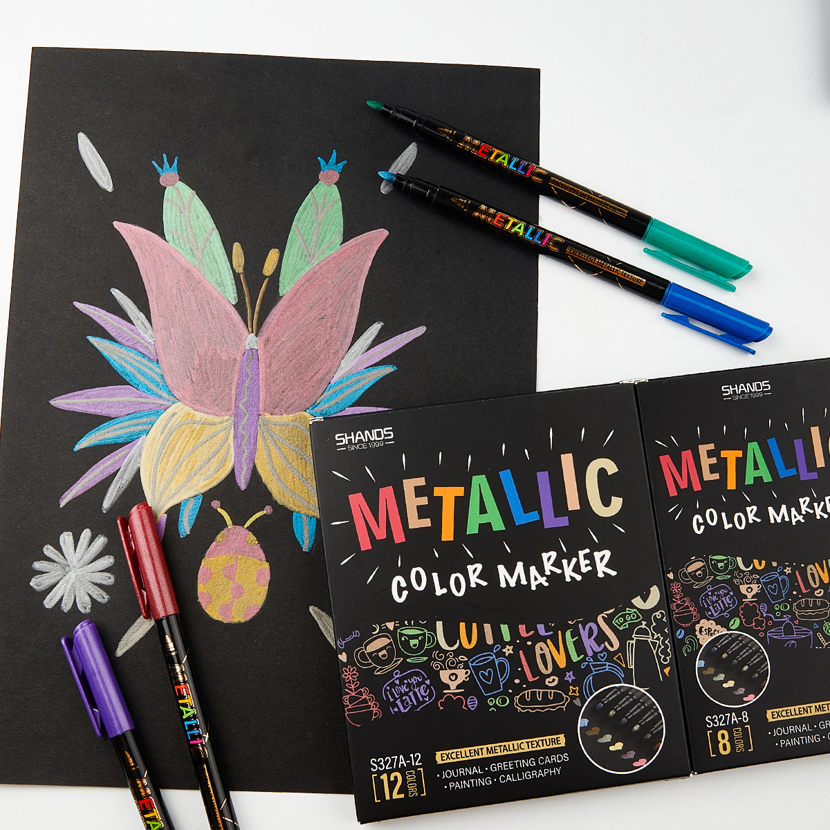 SHANDS-S327-8-Color Metallic Color Marker Sets