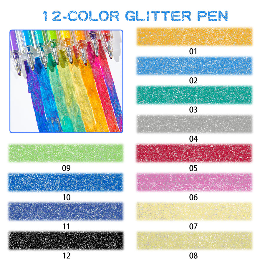 SHANDS-S678-8-Color Glitter Gel Pen