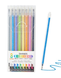 SHANDS-S623-8-Color Dual-Tone Glitter Gel Pens

